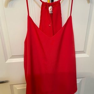 Red spaghetti strapped tank